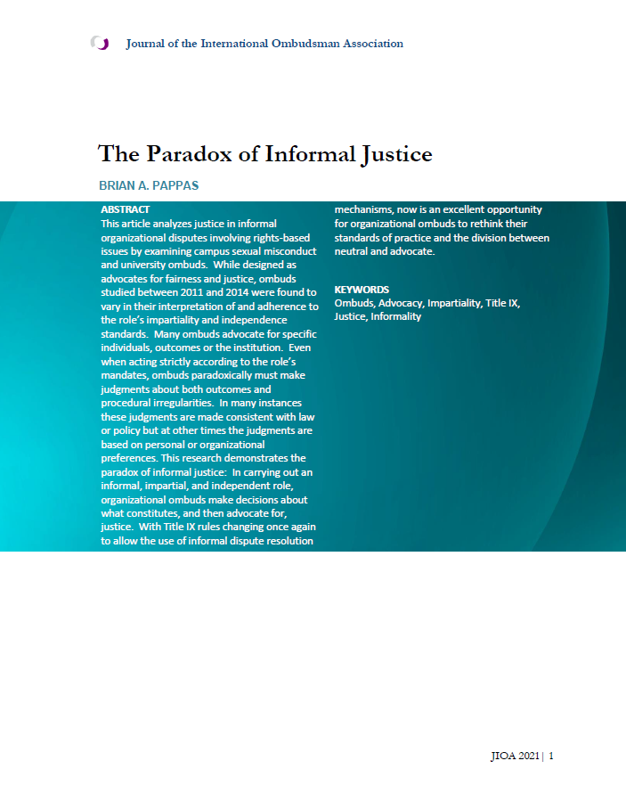 Cover Page: The Paradox of Informal Justice